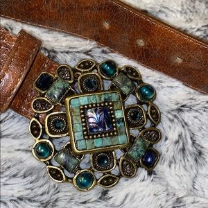 Leather rock belt size md like new